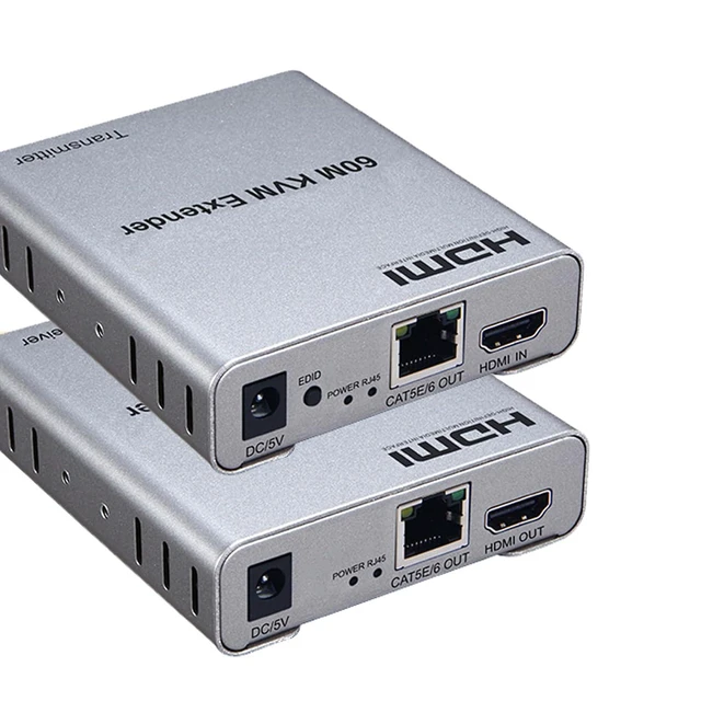 Alt view image 8 of 14 - 196FT HDMI KVM USB Extender with Loop Out and IR Control, BolAAzuL HDMI KVM Extender Kit Balun 1080P 60Hz Over Cat5e/6 Ethernet Cable for USB Keyboard Mouse (TX and RX)