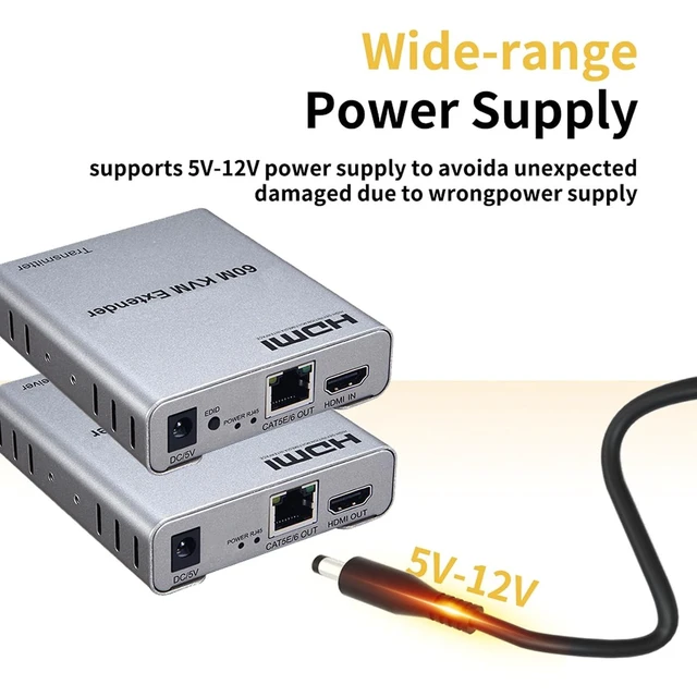 Alt view image 13 of 14 - 196FT HDMI KVM USB Extender with Loop Out and IR Control, BolAAzuL HDMI KVM Extender Kit Balun 1080P 60Hz Over Cat5e/6 Ethernet Cable for USB Keyboard Mouse (TX and RX)