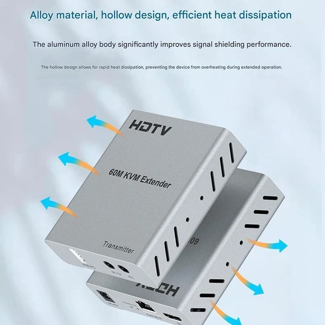 Alt view image 10 of 14 - HDMI KVM 60m Extender - KVM Switch/Distributor, USB Keyboard Mouse Sync 2-in-2 Controller, HDMI Host Recorder Network Cable Extender 1080P 60Hz DNF Game Control Synchronizer