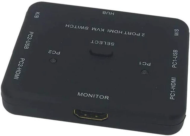 Alt view image 9 of 12 - USB HDMI KVM Switcher 2-Port 4K HDMI USB Mouse&Keyboard Monitor Selector Sharing HDMI Switch KVM with USB