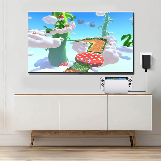 Alt view image 11 of 14 - TV Dock Station with Ethernet LAN Port - 3 in 1 Replacement Switch and OLED TV Base Docking Set with Upgraded IC Module, Charger, HDMI Cable Accessories - Not for Switch 2 (White)