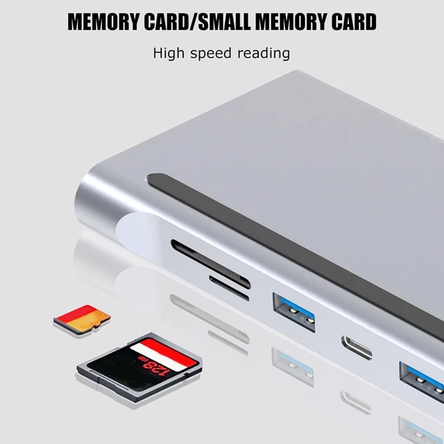 Alt view image 11 of 14 - VGA USB C Docking Station, 12-in-1 Type C Hub with Card Slot Memory Card RJ45, for Wired Network Connection, Supporting PD Fast Charge, 87W, 4k HD, 1080p,3.5mm Audio