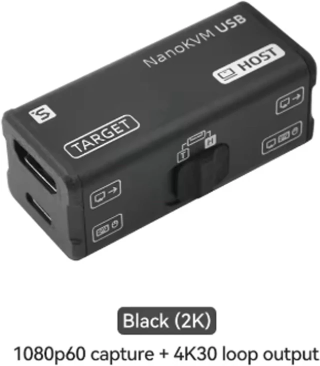 Alt view image 9 of 14 - Sipeed NanoKVM-USB KVM Switch with USB 3.0 Capture Card, HDMI Loop Out, Virtual Keyboard and Mouse, Web Control, Operation & Maintenance Tool (Black 1080P60 Acquisition + 4K30 Loop-Out)