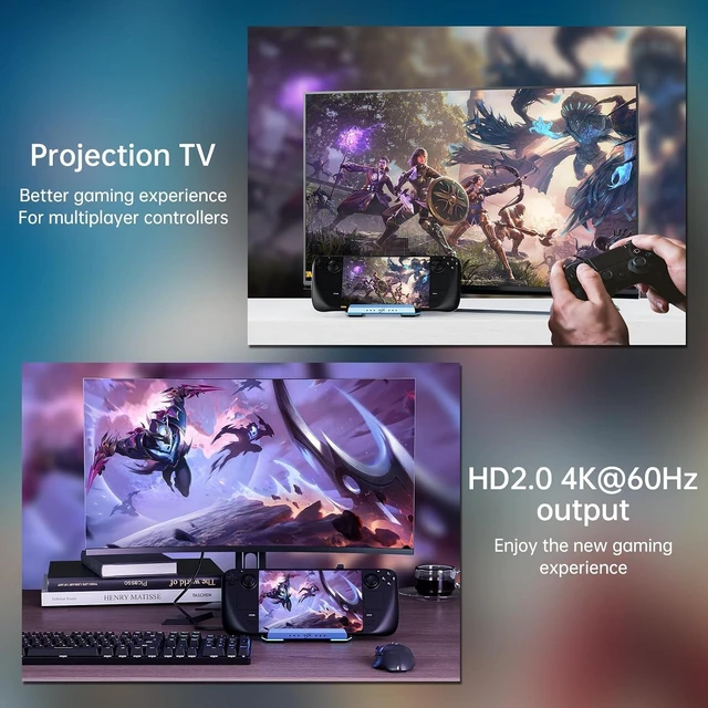 Alt view image 13 of 14 - Docking Station for Steam Deck/ROG Ally/Legion Go,13 in 1 Double Fan .1000Mbps Ethernet, PD100W Charging 40Gbps Adapter,SD/TF Double Card SlotsHD 2.0 4K@60Hz4 USB Port. Slot Steam Deck Dock.