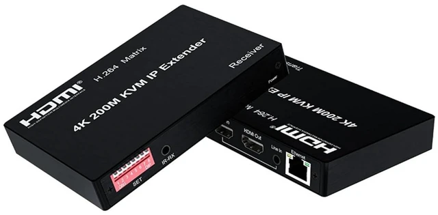 Alt view image 8 of 14 - 4K HDMI KVM IP Extender Over Cat5e/Cat6, H.264 Matrix Many-to-Many, 200M Range, Mouse and Keyboard Control for PC/TV