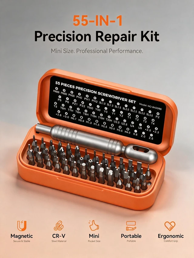 Alt view image 10 of 14 - Precision Screwdriver Set, 55 in 1 Mini Screwdriver Set Tool | Sturdy Bits, Magnetic Screwdriver Set, Mini Built-in Box for Electronics iPhone jewelry PC Watch RC Glasses, Ideal Gift