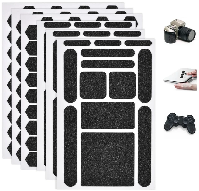Alt view image 7 of 12 - Pieces Phone Grip Tape, Finger Grip Stickers Decal Non Slip Kit Adhesive Traction for Cell Phone Cases Mouse Laptop Tablet Tools (6Pieces Black)