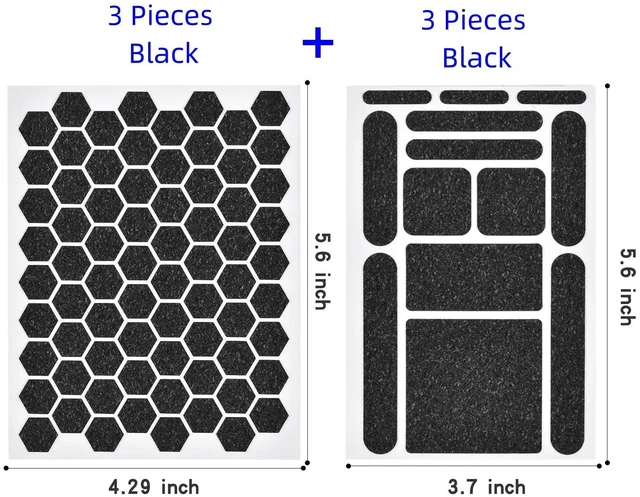 Alt view image 8 of 12 - Pieces Phone Grip Tape, Finger Grip Stickers Decal Non Slip Kit Adhesive Traction for Cell Phone Cases Mouse Laptop Tablet Tools (6Pieces Black)