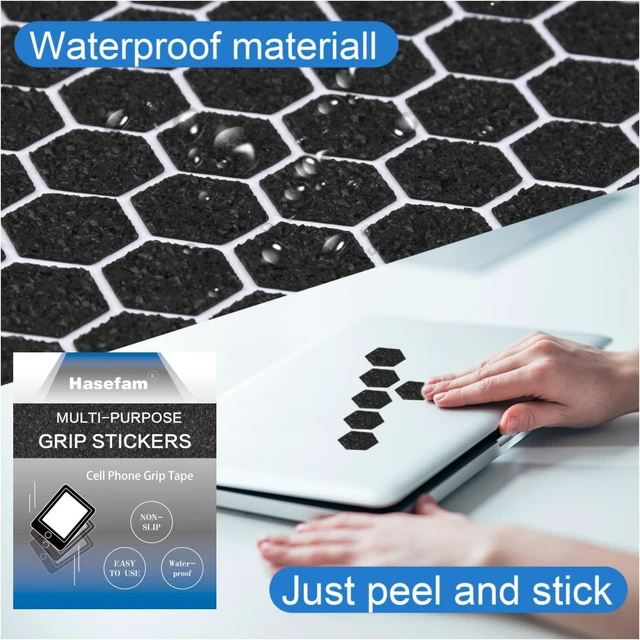 Alt view image 9 of 12 - Pieces Phone Grip Tape, Finger Grip Stickers Decal Non Slip Kit Adhesive Traction for Cell Phone Cases Mouse Laptop Tablet Tools (6Pieces Black)