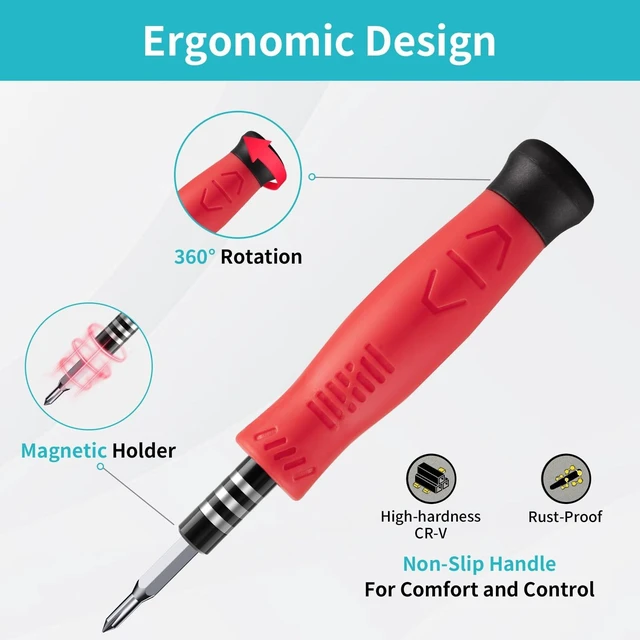 Alt view image 10 of 14 - Mini Screwdriver Set for Computer PC Laptop Macbook Electronics Repair, 35PCS Small Precision Tool Kit with Torx T5 T6 T8 for Beginner IT DIY