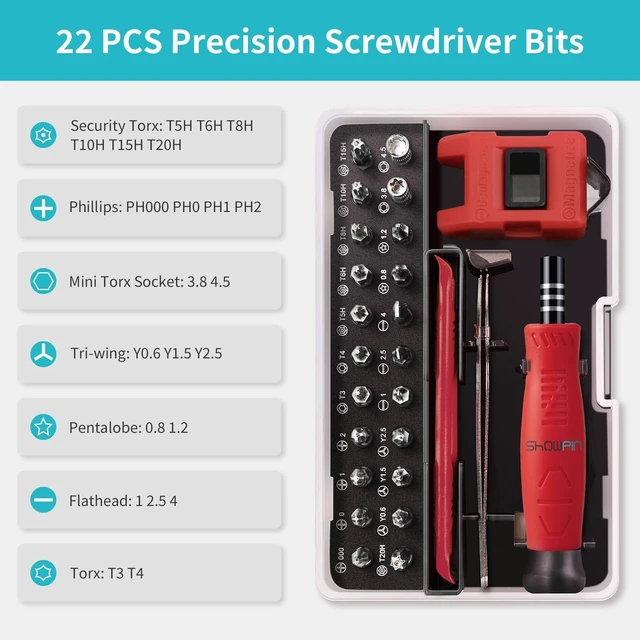 Alt view image 9 of 14 - Mini Screwdriver Set for Computer PC Laptop Macbook Electronics Repair, 35PCS Small Precision Tool Kit with Torx T5 T6 T8 for Beginner IT DIY