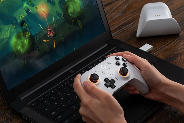 Alt view image 13 of 14 - Ultimate 2 Bluetooth Controller for Switch/Switch 2 & Windows PC, Switch Pro Controller with TMR Joysticks, Switchable Hall Effect/Tactile Triggers, Vibration and Motion Control - Black