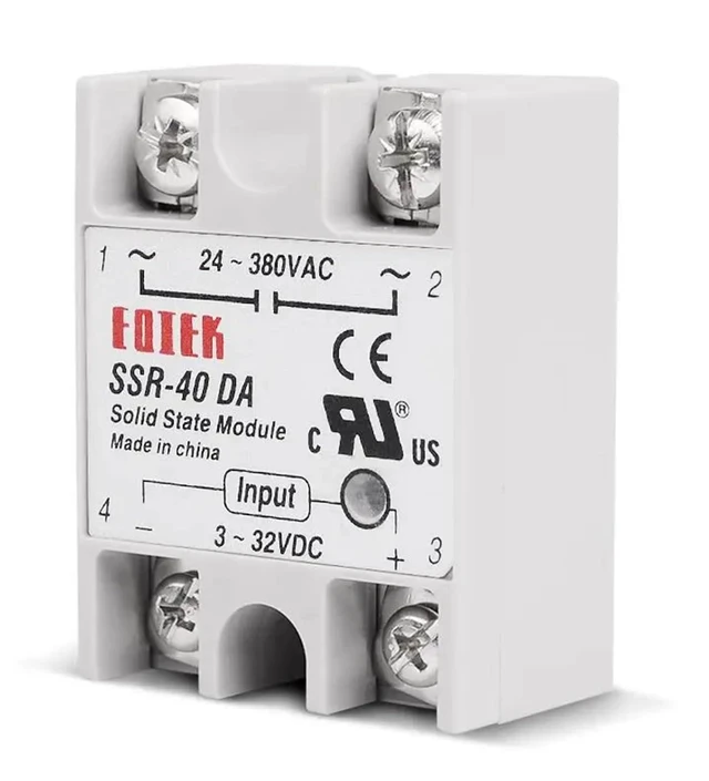 Alt view image 2 of 2 - Solid State Relay DC-AC 10A 25A 40A Voltage 12V 3-32V DC to 220V 24-380V AC Load Single Phase SSR for Temperature Controller (Size : SSR-40DA)