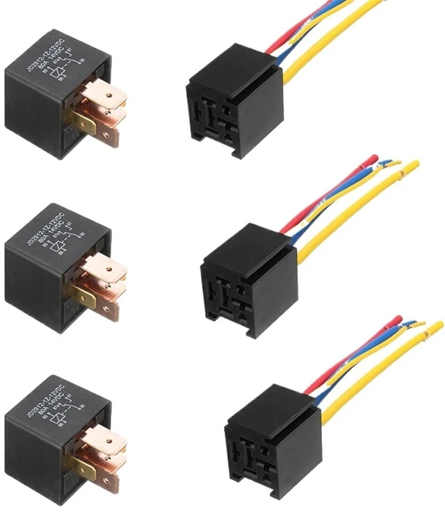 Alt view image 2 of 2 - 5pcs 4/5 Pin 80A Waterproof Car Relay Long Life Automotive Relays Normally Open DC 12V/24V Relay with Socket for Air Conditioner (Size : 12V 4Pin with Socket)