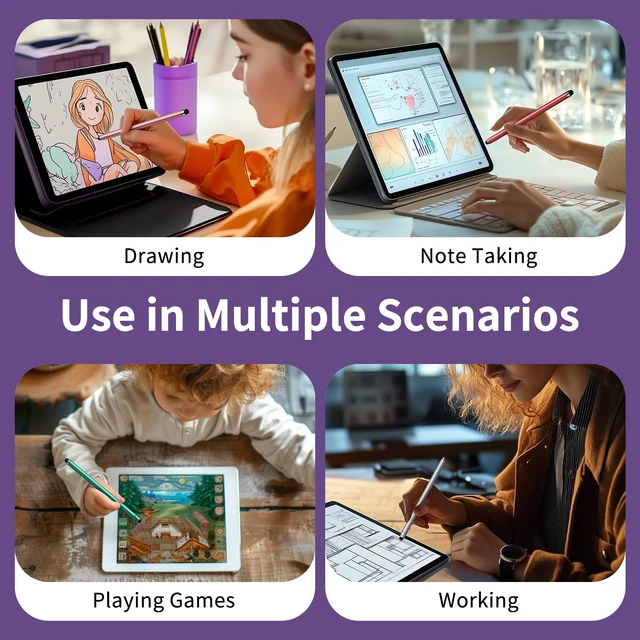 Alt view image 14 of 14 - Stylus(10 PCS), Stylus Pen for Touchscreen iPad. 2-in-1 Universal Stylus
