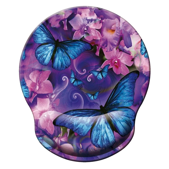 Alt view image 8 of 14 - Mouse Pad with Wrist Support, Ergonomic Mouse Pad with Memory Foam Wrist Rest Cushion, Non-Slip Rubber Base Gaming Mice Pad for Home Office Computer Laptop, Butterfly Flowers