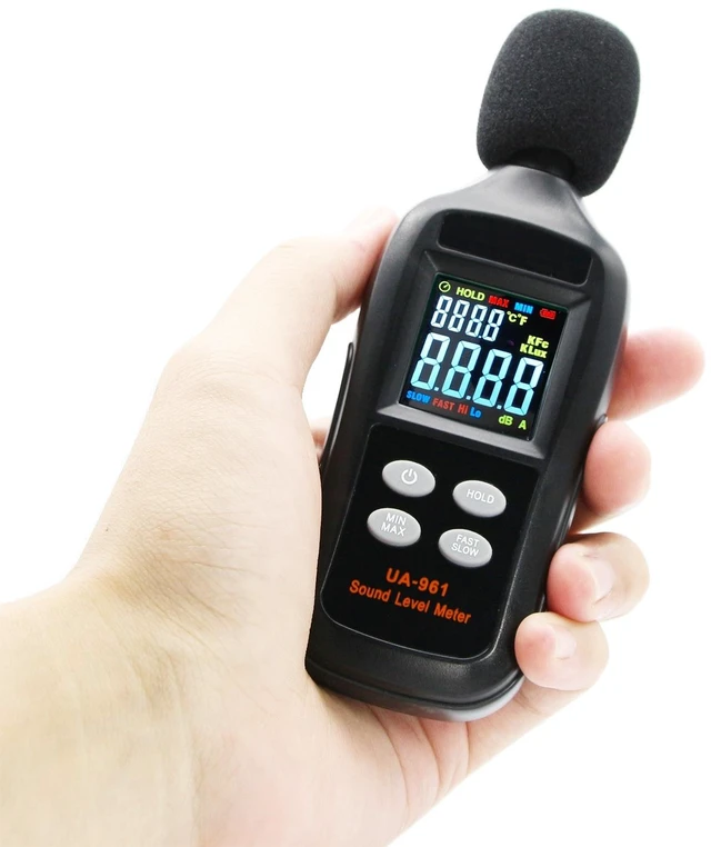 Alt view image 6 of 8 - 35-135dB Measurement Range with 61 Portable LCD Digital Sound Level Meter and Decibel Detector - Noise Tester with Color LCD Display for Quality Control and Monitoring