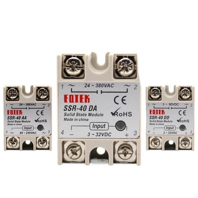 Alt view image 2 of 2 - Single Phase Solid State Relay SSR-25DA SSR-40DA SSR-40AA SSR-40DD DC to AC AC to AC DC to DCfor PID Temperature Control 1PCS (Color : AA(AC-AC), Size : SSR 10A)