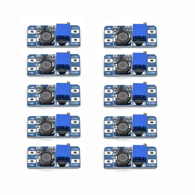 Alt view image 6 of 10 - 10PCS Adjustable Wide Output Voltage 5-25V Boost Module DC-DC High-efficiency Step-up Circuit Board for Mini RC Airplane Model