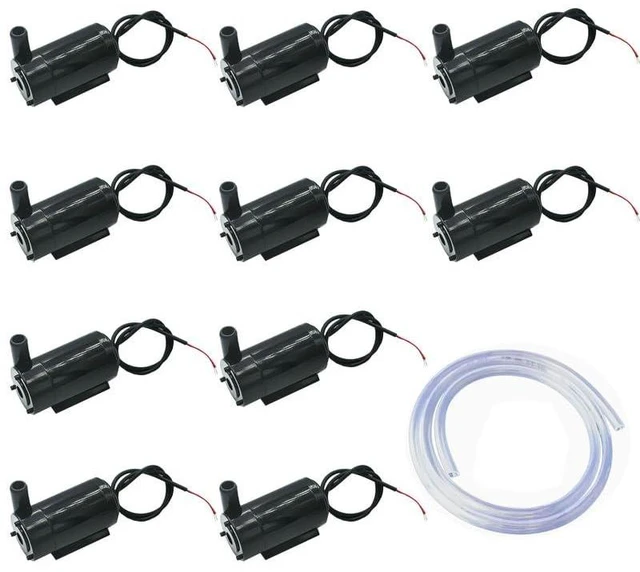 Alt view image 2 of 2 - 10Pcs DC 3V-5V Micro Submersible Mini Horizontal Water Pump with 10ft Soft Tube