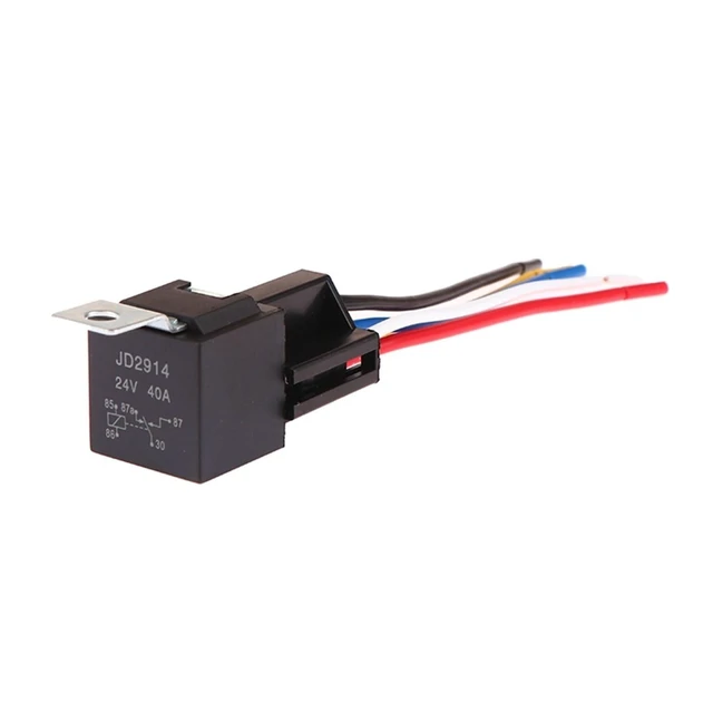 Alt view image 2 of 2 - 1Pc 4/5 Pin 40A Waterproof Car Relay Long Life Automotive Relays Normally Open DC 12V/24V Relay for Head Light Air Conditioner (Color : D)