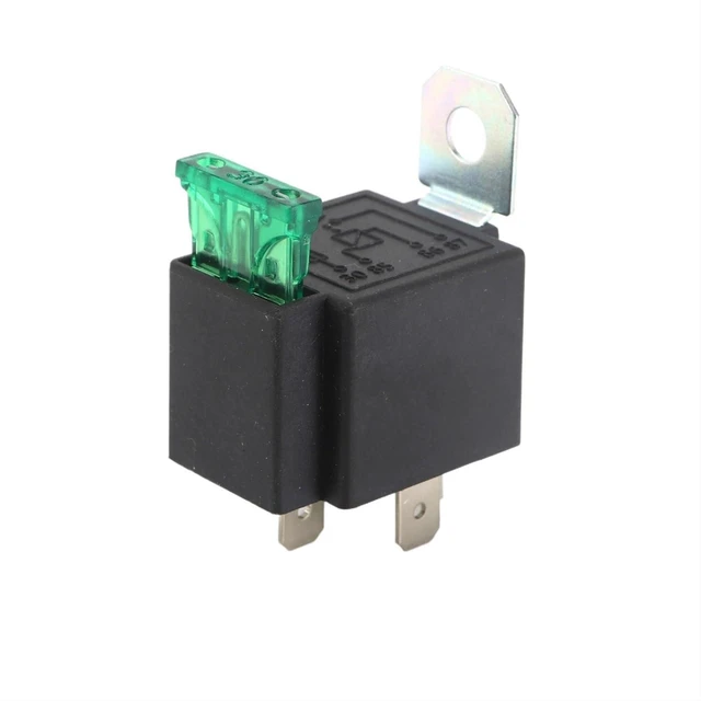 Alt view image 2 of 2 - 4 Pins Car Motor 12V DC 30A Normally Open Contacts Fused Relay 4 Wire Relays with Metal Bracket Automotive Lamp Fuse 4P Relais