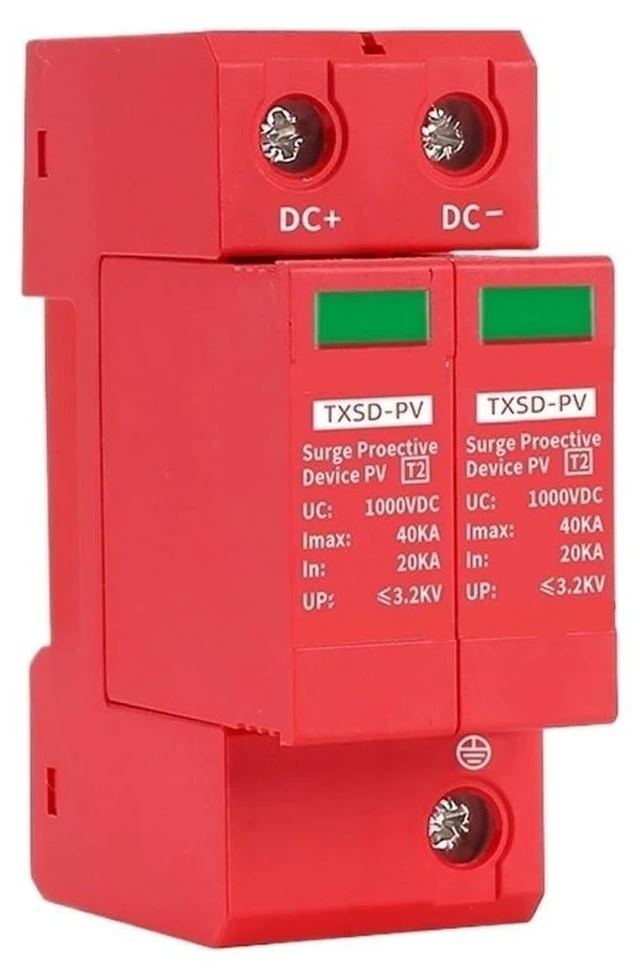 Alt view image 2 of 2 - DC SPD Surge Protective Device 2P 40KA 60KA 600V 800V 1000V Voltage Protector Solar PV Photovoltaic Arrester