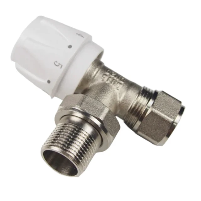 Alt view image 2 of 2 - Manual Radiator Valve Thermostat Radiator Temperature Control Valve Thermostat Valve Angle Valve(Size:C)