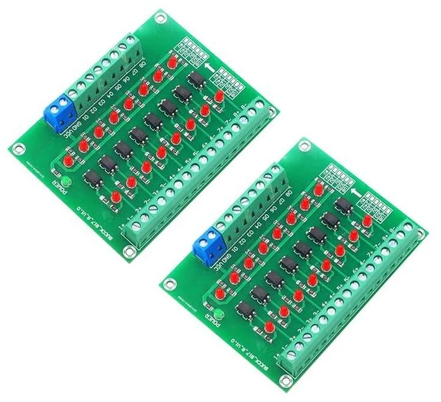 Alt view image 2 of 2 - 2PCS 8 Channel Optical Isolation Module 12V to 3.3V Optocoupler PLC Signal Converter Board for Signal Isolation Optical Module Board