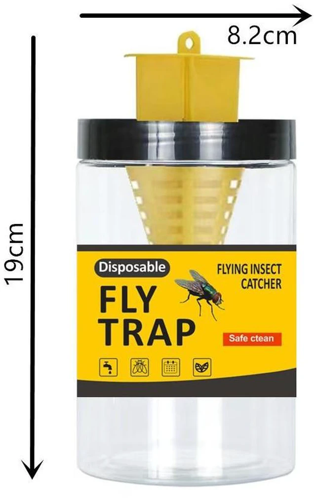 Alt view image 5 of 8 - 20 PCSOrange and black fly trap, fly trap, fly trap, fly cage, fly capture