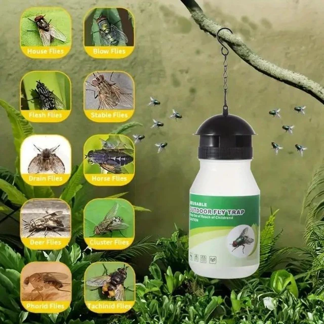 Alt view image 6 of 10 - 10 PCS Green sticker fly trap, fly bottle, fly trap, fly cage, fly catcher