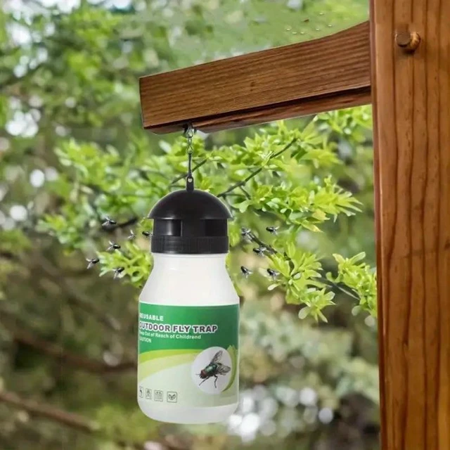 Alt view image 9 of 10 - 10 PCS Green sticker fly trap, fly bottle, fly trap, fly cage, fly catcher