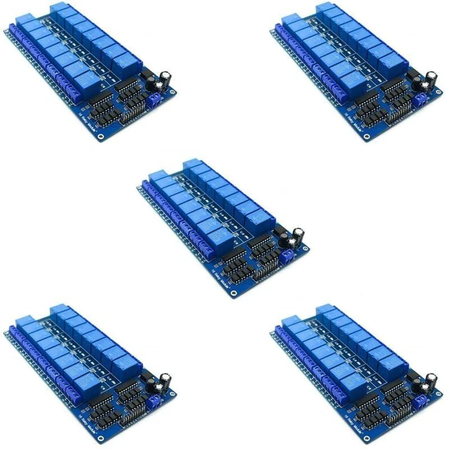Alt view image 2 of 2 - 5pcs 5V 16 Channel Relay with optocoupler