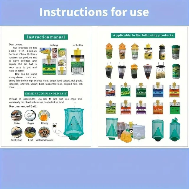 Alt view image 8 of 10 - 20 PCS Green fly-killing bottle, fly bottle, fly trap, fly killer, fly trap, fly cage, fly trap