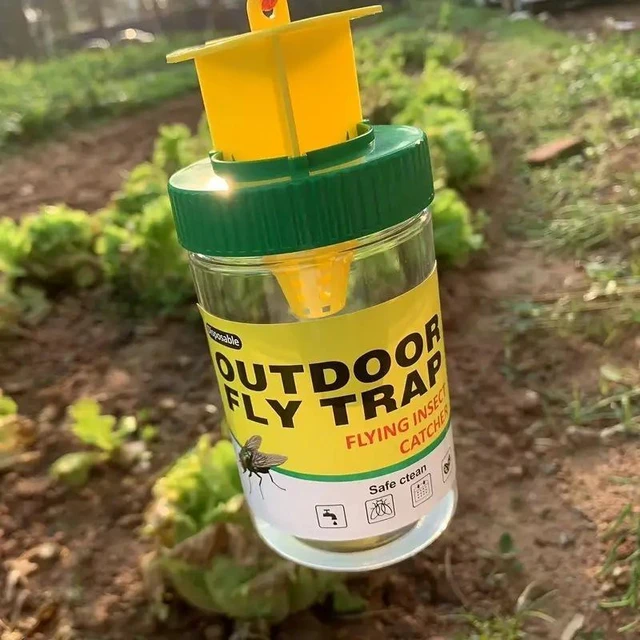 Alt view image 8 of 10 - 30 PCS Green, black and yellow fly-killing bottle, fly bottle, fly trap, fly trap, fly cage, fly trap trap