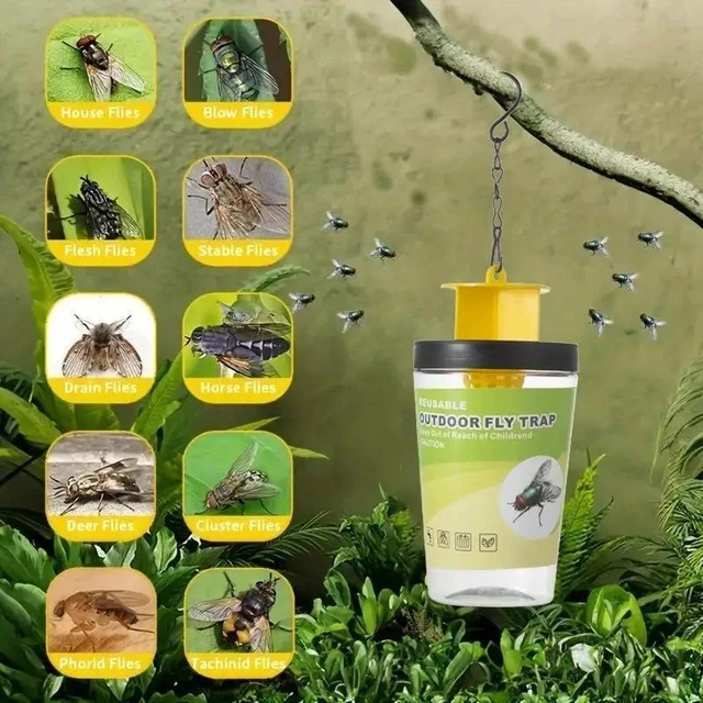 Alt view image 6 of 10 - 10 PCS Black cap fly trap, fly bottle, fly trap, fly killer, fly trap, fly cage, fly trap