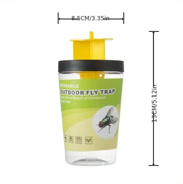 Alt view image 9 of 10 - 10 PCS Black cap fly trap, fly bottle, fly trap, fly killer, fly trap, fly cage, fly trap