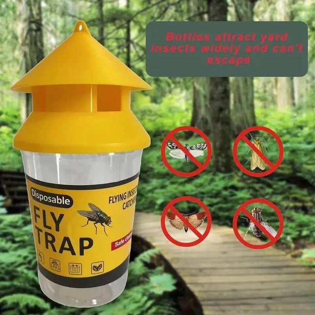 Alt view image 7 of 10 - 10 PCS Orange and black fly trap, fly trap, fly trap, fly trap, fly cage, fly trap