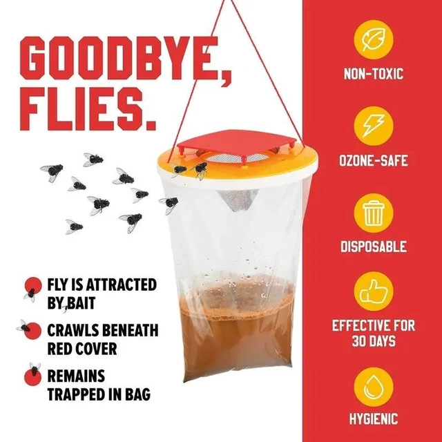 Alt view image 7 of 10 - 20 PCS 1 fly trap, fly trap, outdoor fly trap, fly capture bag, fly extermination bag