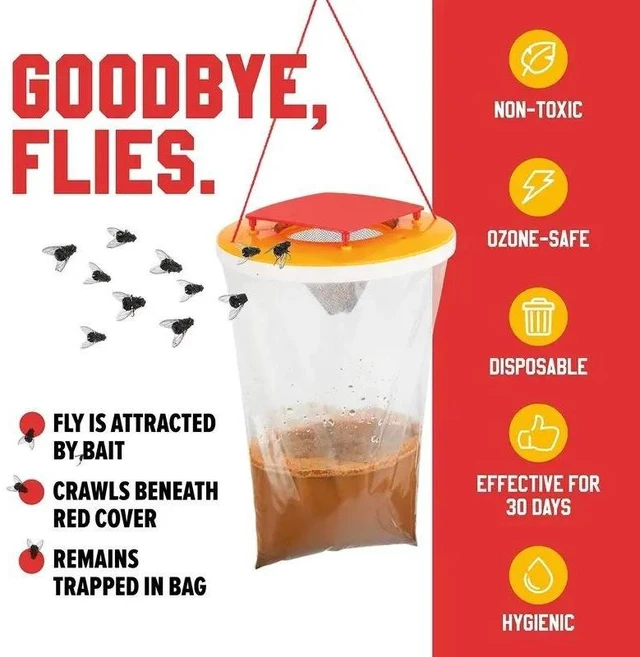 Alt view image 6 of 10 - 30 PCSFly trap bag, fruit fly trap, fly cage, fly stick, small flying insect bait trap
