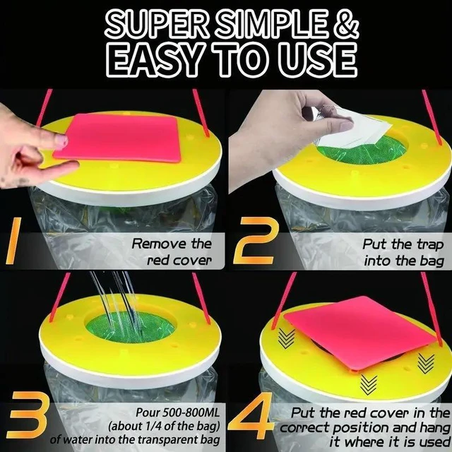 Alt view image 8 of 10 - 30 PCSFly trap bag, fruit fly trap, fly cage, fly stick, small flying insect bait trap