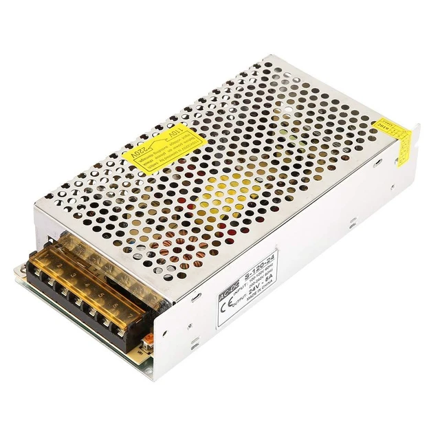 Alt view image 2 of 2 - Switching Power Supply with Aluminum Housing and Short Circuit Overload Overvoltage Protection Features - 110V - 220V AC to 24V 5A 120W DC Voltage Converter Driver Adapter.