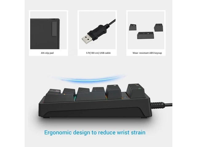 Alt view image 12 of 14 - Number Pad, Mechanical USB Wired Numeric Keypad with RGB LED Backlit 21 Key Numpad,Mechanical Numeric Keypad for Laptop Desktop Computer PC Blue Switch (Black)