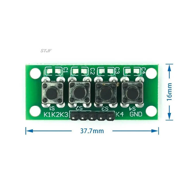 Alt view image 9 of 12 - 10PCS/LOT DIY Kit 1x4 4 Independent Key Button Keypad Keyboard Module Mcu for Student Class Design Graduation Project