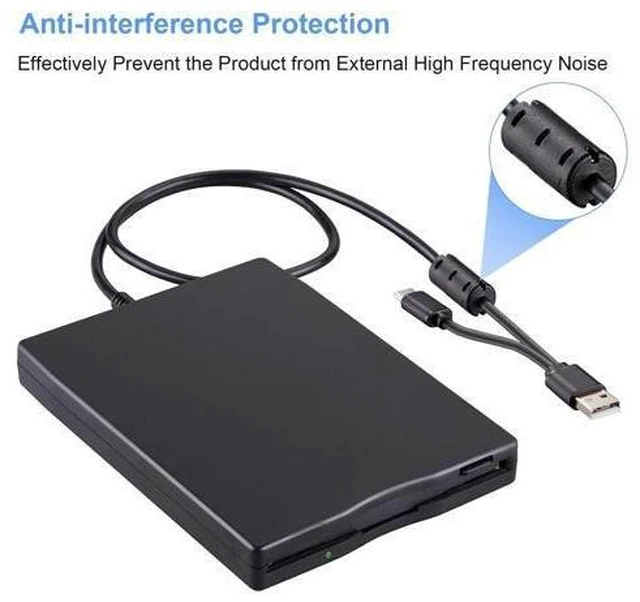 Alt view image 9 of 10 - Tendak Floppy Disk Reader, 3.5 inch External USB & Type-C 1.44MB FDD Floppy Disk Drive for Windows 11/10/8/7/2000/XP, Vista, PC, Laptop and Desktop, Plug and Play, Black