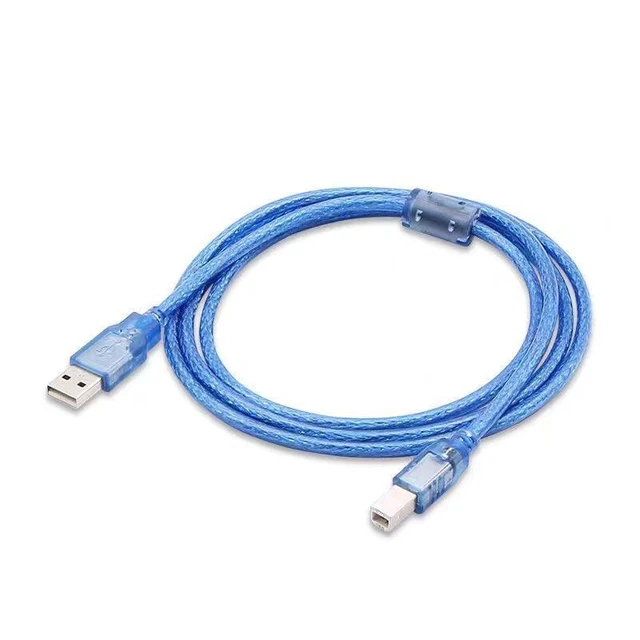 Alt view image 10 of 11 - Transparent blue USB2.0 print cable Am to Bm all-copper high-speed square port USB printer data cable 1.5m A/B