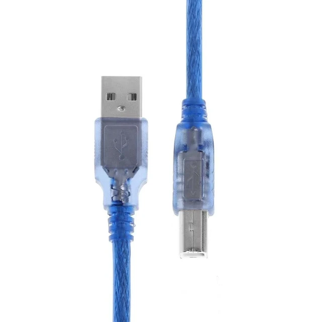 Alt view image 11 of 11 - Transparent blue USB2.0 print cable Am to Bm all-copper high-speed square port USB printer data cable 1.5m A/B