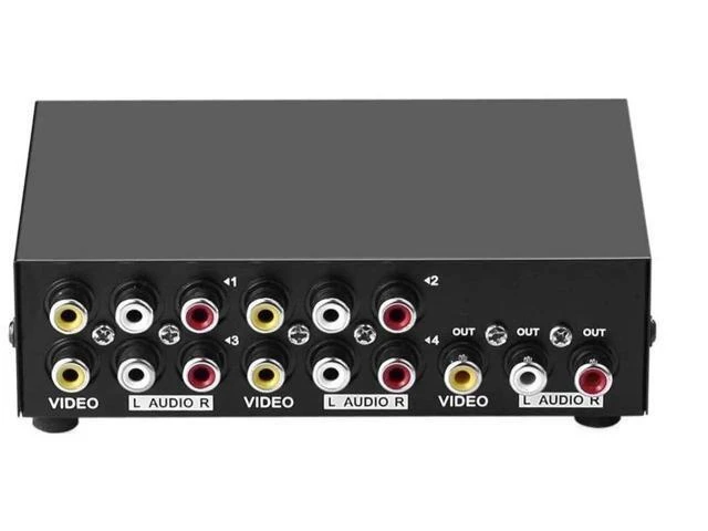 Alt view image 8 of 9 - 4Port RCA AV Switch Box, 4 in 1 Out Composite Audio Video Selector Hub for TV