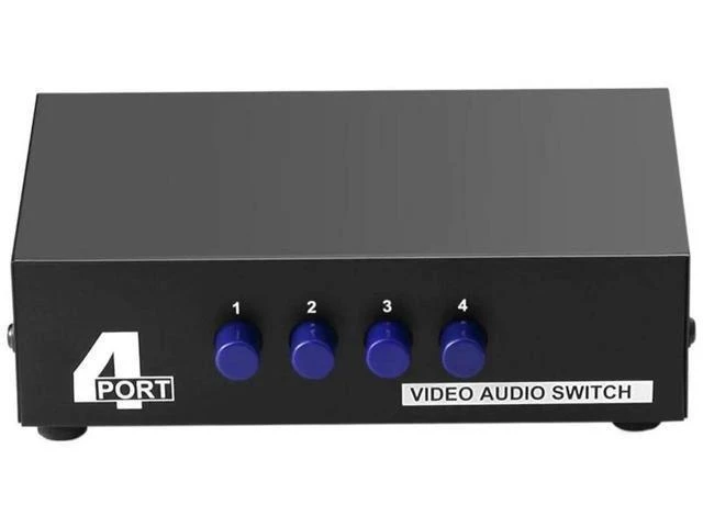 Alt view image 9 of 9 - 4Port RCA AV Switch Box, 4 in 1 Out Composite Audio Video Selector Hub for TV