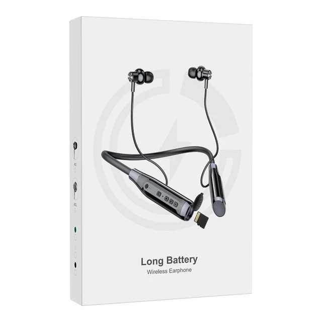 Alt view image 9 of 11 - W/ireless neck-mounted Bluetooth head p hones with large battery capacity, long, battery life, noiseeduction, wireless, suitable forsports, with card slot